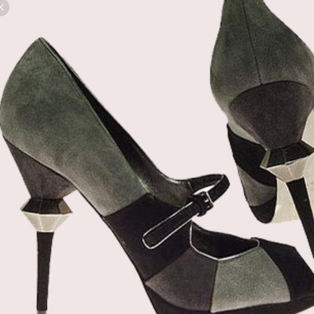 Miu Miu Black and Gray Heels
